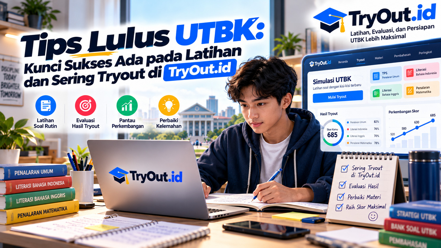 Tips Lulus UTBK: Kunci Sukses Ada pada Latihan dan Sering Tryout di TryOut.id